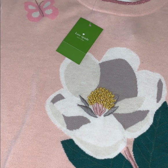 NWT Kate Spade Broome Street Flower Sweater XL - Picture 3 of 4